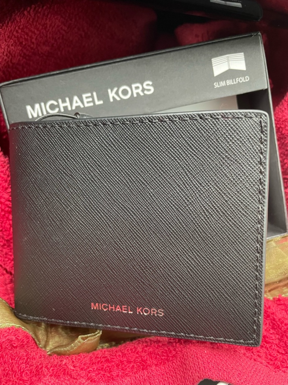 🩶 NWT Authentic Michael Kors Black Slim not bulky “Andy”Wallet Brand New Luxury